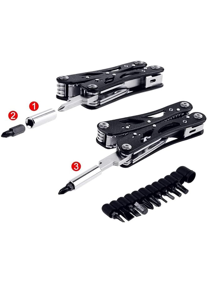 KASTWAVE Multi Tool Kit Plier Multitool Pliers Foldable Pliers Tool Stainless Steel Multi Purpose Outdoor Survival Kits With 11 Screwdriver Bits & Nylon Sheath Ideal Pocket Tool - Image 5