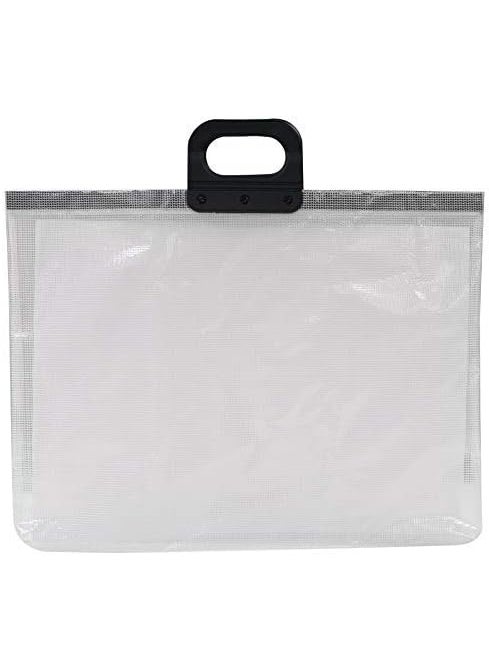 Alvin Alvin MS1722 Mesh Portfolio Carrying Case with Handle Very Rugged Black 12 Gusset with a Piece of Stiff Cardboard 17 x 22 