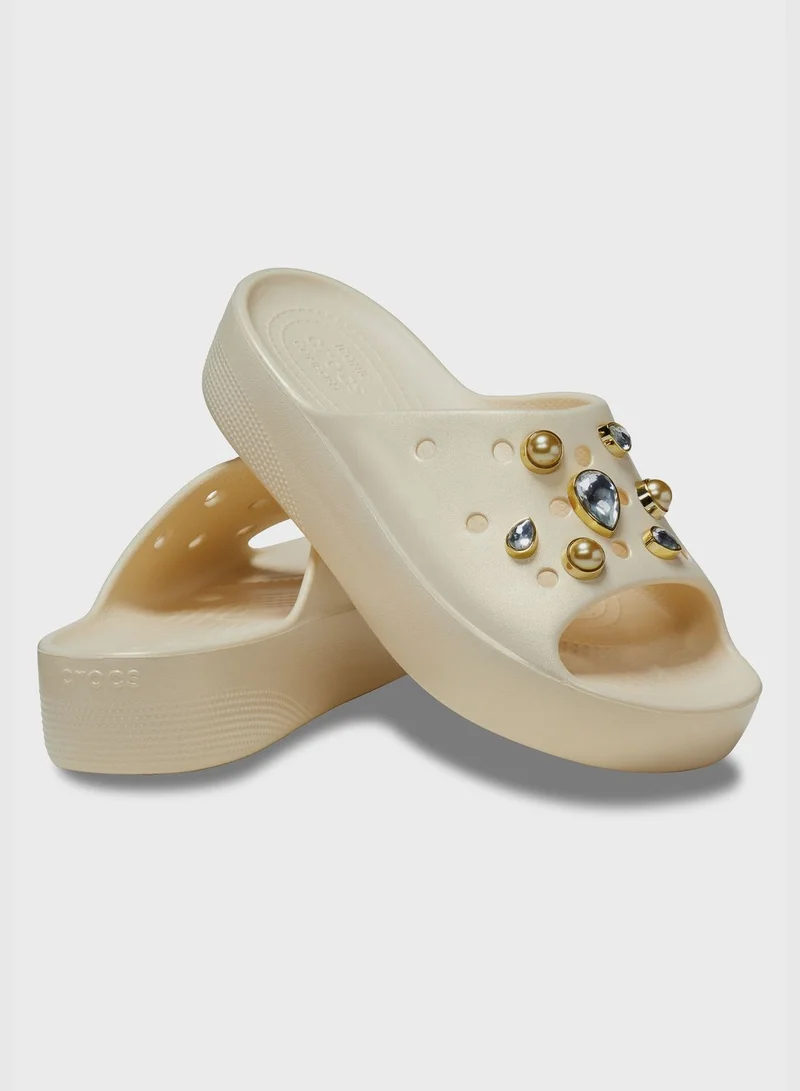 crocs Womens EVA Embellished Slides