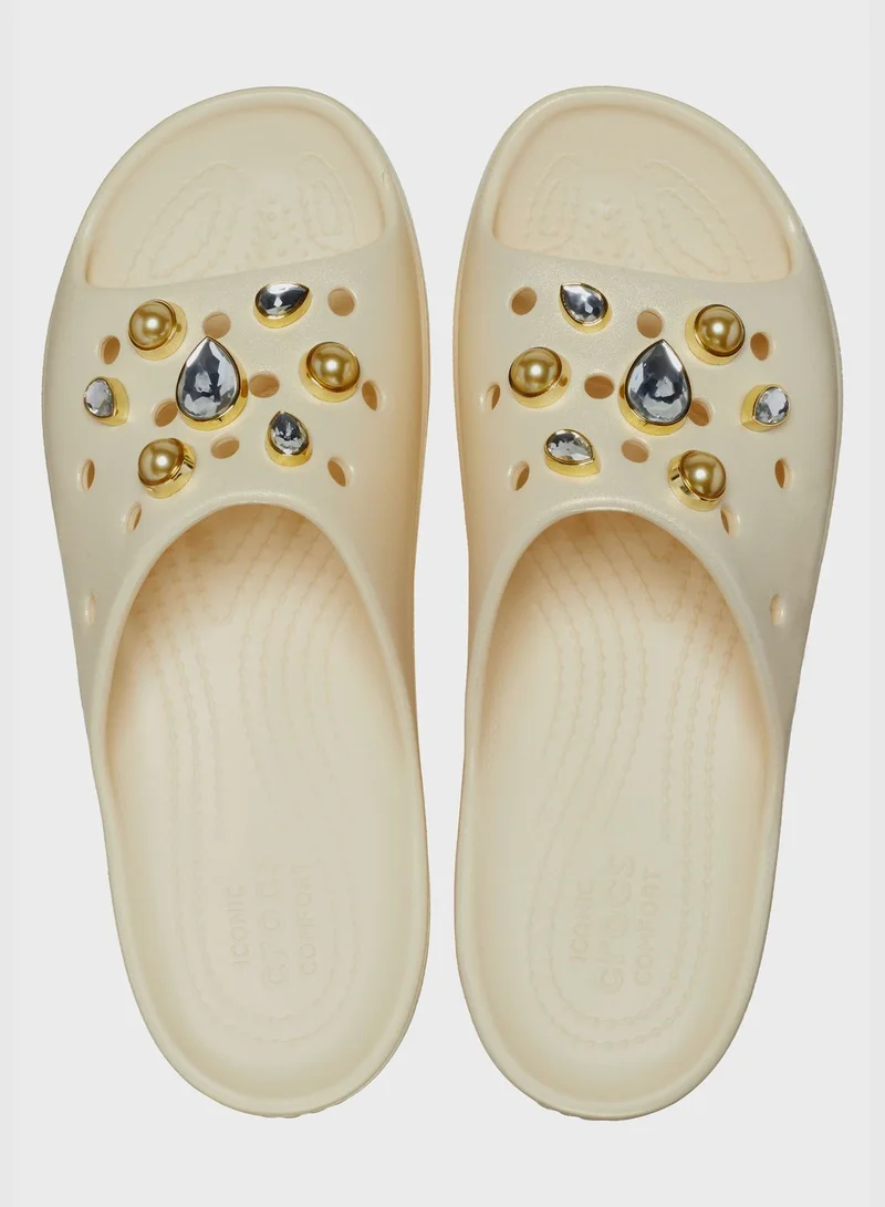 crocs Womens EVA Embellished Slides