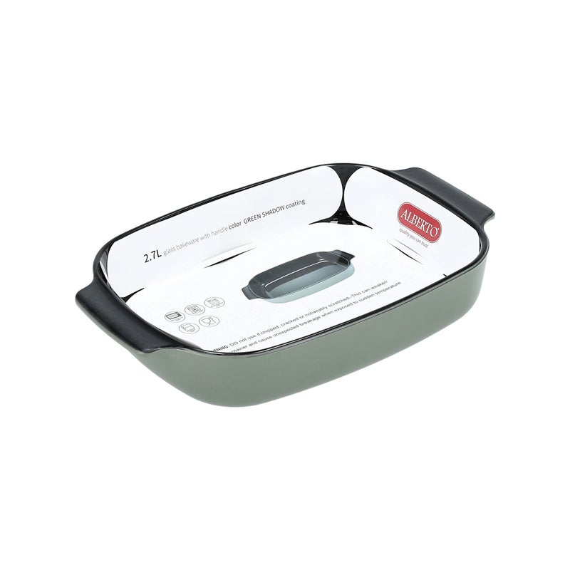 ألبرتو البرتو صحن فرن زجاج أخضر 2.7 لتر - Image 4