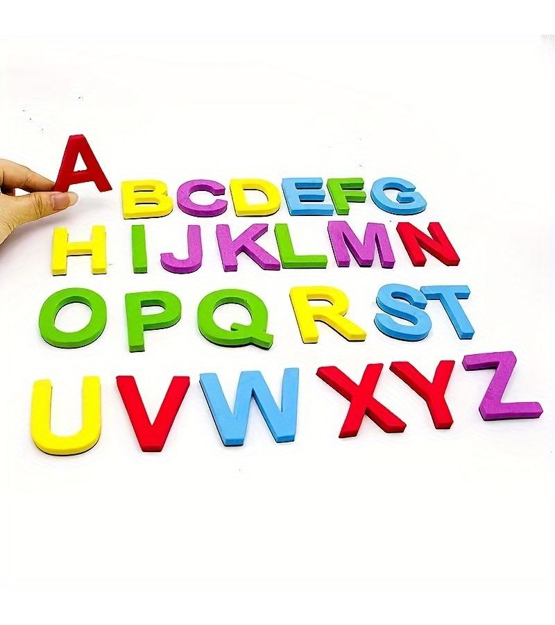 26pcs Uppercase Letter Set Mixed Colors Fridge Magnet Stickers Classroom Decoration Gifts - Image 1