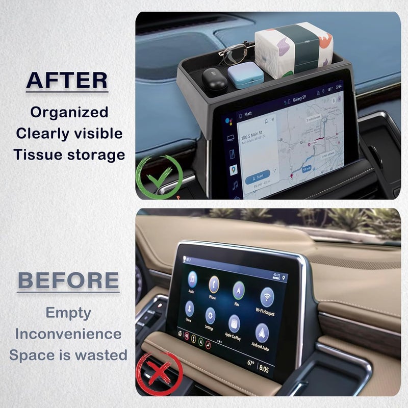 Neepiar صندوق تخزين لوحة القيادة في الكونسول الوسطي متوافق مع GMC Yukon/Chevy Suburban/Tahoe 2021 2022 2023 - ملحق داخلي لصندوق تنظيم الكونسول الوسطي (غير مخصص لـ Denali) - Image 3