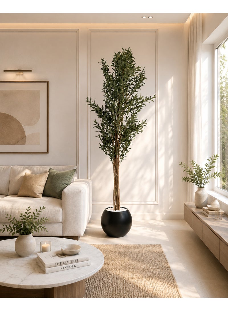 Al-Rawasem House Premium Artificial Olive Tree with Black Pot – Multiple Sizes - Image 5