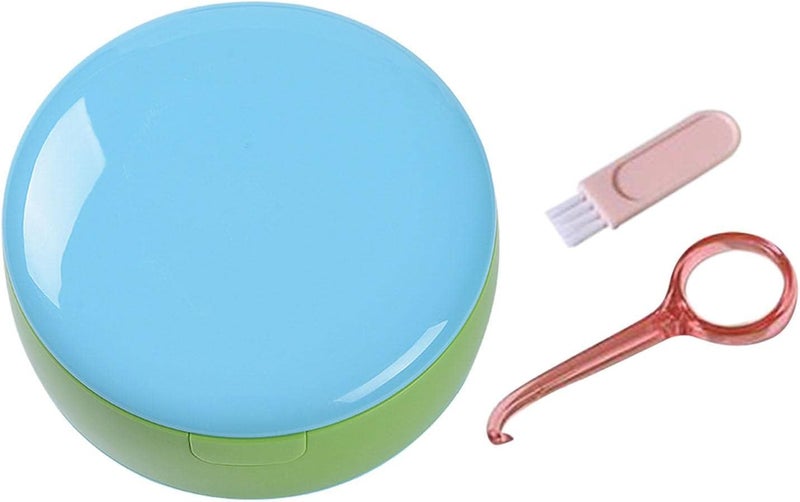 klarakoDual Layer Denture Retainer Case Breathable with Mirror Portable Mouth Guard Container Holder for Clear Aligner with Removal Tool Tray klarakoBlue Green - Image 1