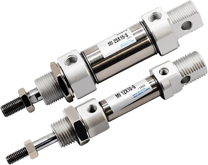 MI12 Series Small Pneumatic Stainless Steel Mini Cylinder Size MI12X15 - Image 1