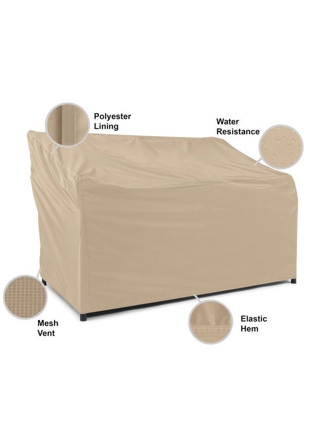 Covermates Outdoor Patio Sofa Cover - Light Weight Material, Weather Resistant, Elastic Hem, Seating and Chair Covers, 58W x 40D x 40H, Classic Tan - Image 5