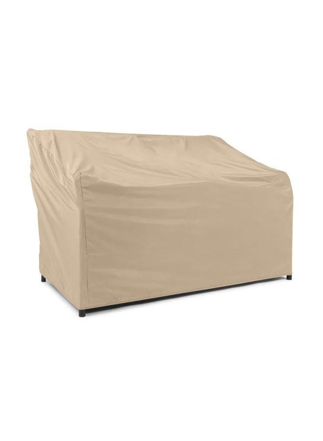 Covermates Outdoor Patio Sofa Cover - Light Weight Material, Weather Resistant, Elastic Hem, Seating and Chair Covers, 58W x 40D x 40H, Classic Tan - Image 1
