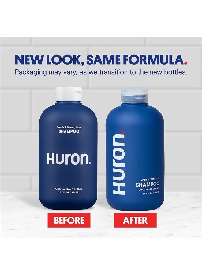 Huron شامبو للرجال - شامبو يومي للرجال للشعر الكامل والقوي - شامبو مغذي لشعر الرجال بزيت الأركان والفيتامينات E و B5 - 11.7 أونصة - Image 1