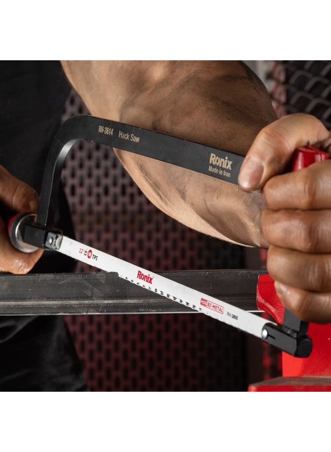 RONIX 300mm HSS Bi-Metal Hacksaw Blade 18 TPI RH-3800, High Hardness for Metal Pipes/Tubes/Bars/Sheets, Vacuum Heat Treated, German Engineered # Ronix  RH-3800 - Image 2