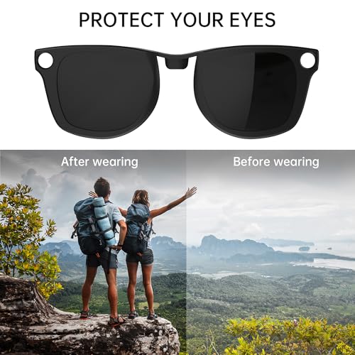 HIBLOKS Polarized Clip for Ray-Ban Meta Wayfarer RW4006 & Gen 2 RW4012 Regular (50-22), Matte Black Frame Discoloration Clip for Meta Wayfarer Gen 2 Protect Your Eyes, (Regular, Black) - Image 4