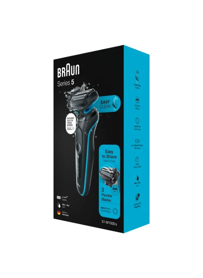 براون Series 5 Wet And Dry, Easy To Shave, Easy To Handle Shaver, Mint - Shaver 51-M1000S