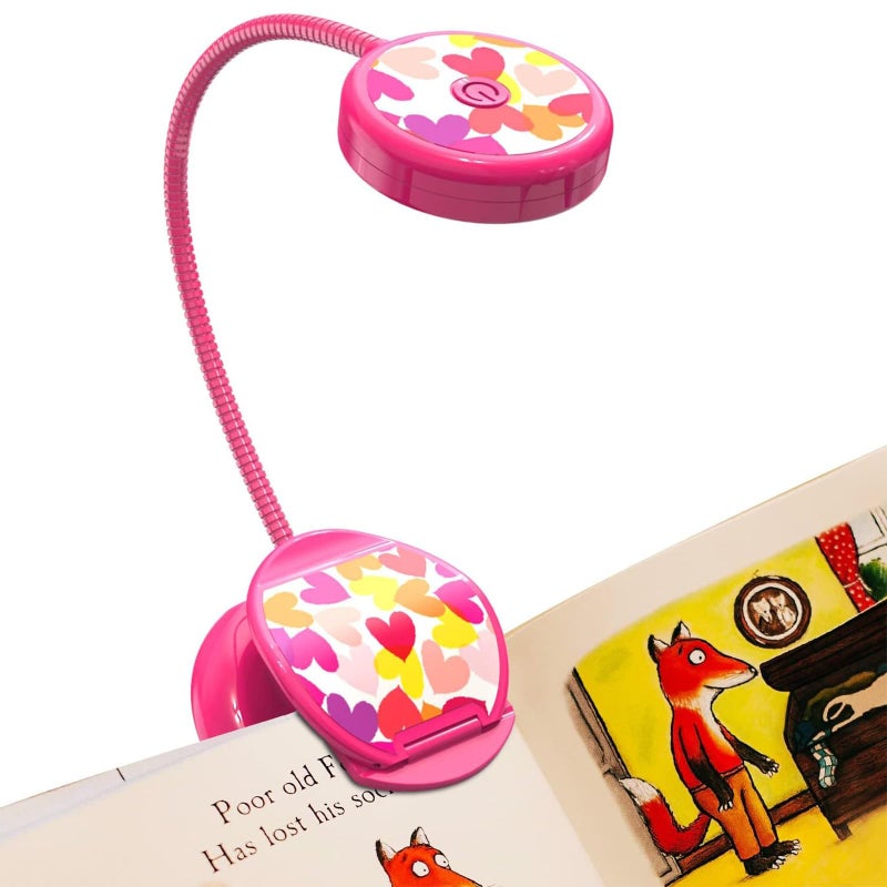 Vekkia Cute Rechargeable Book Light EyeCare Clip on Lights for Reading in Bed 3 Colors 3 Brightness 18oz Lightweight Up to 40 Hours Useage Great Gifts for Kids Readers Rose Red