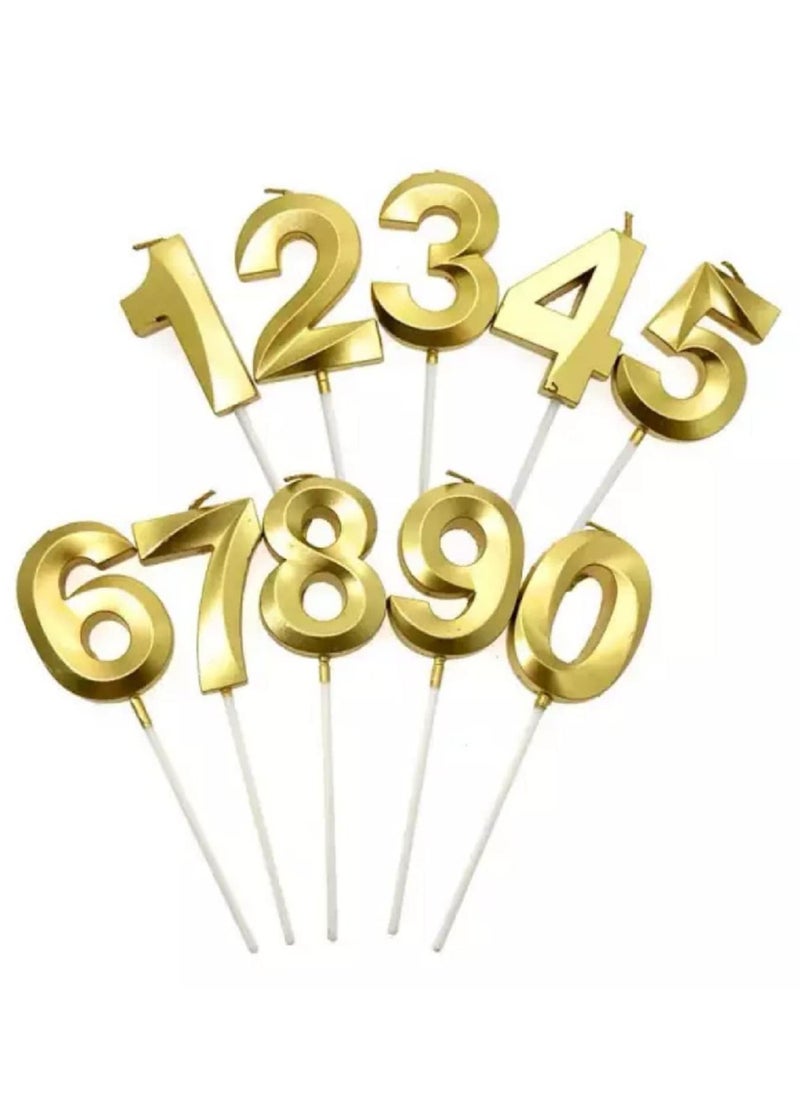 Gold Number Candles For Happy Birthday Cake and Party Number 9  - Image 2