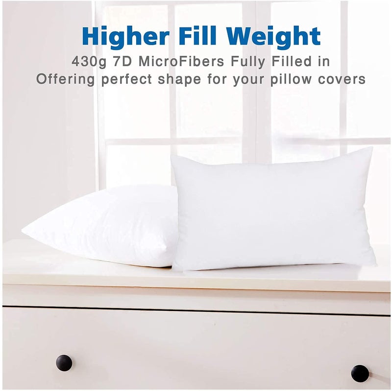 MAHAVEER COTTON Indore Cotton Micro Filled Plain Microfiber Pillow Combo Set of 2 for Bed Room 17 x 27 - Image 2