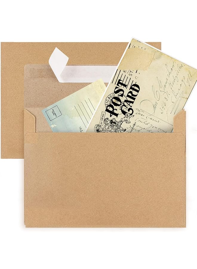 erorex Envelopes For Invitation Kraft Envelopes A7 Envelopes For Invitations Wedding Baby Shower Brown Kraft Envelopes For Birthday Party Personalized Gift Cards 5X7 Inches 50 Pack  - Image 4