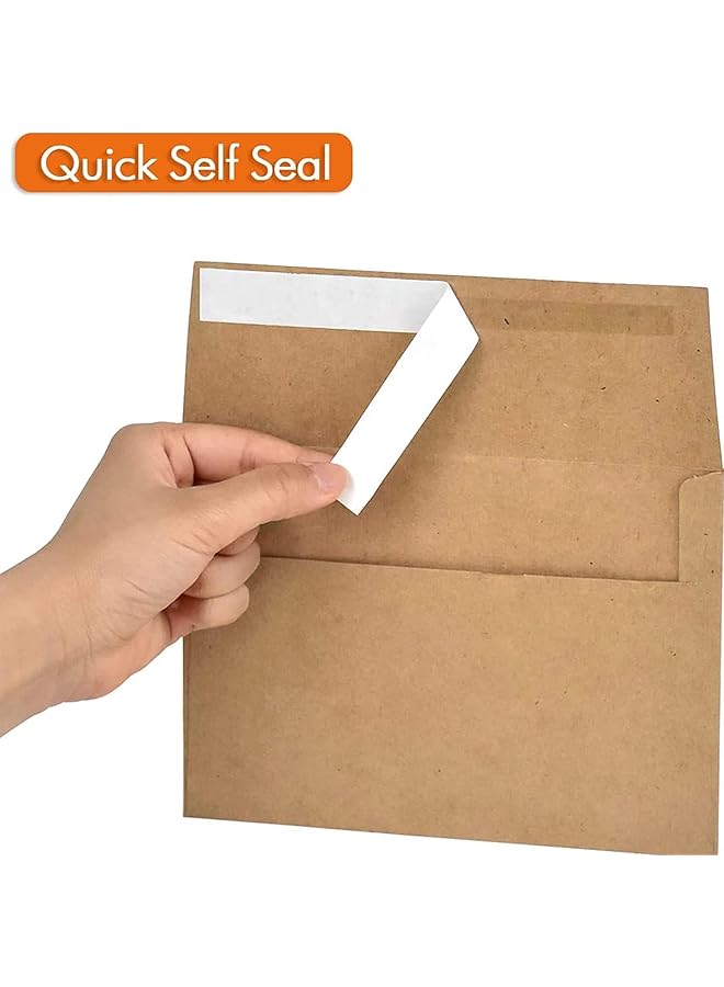 erorex Envelopes For Invitation Kraft Envelopes A7 Envelopes For Invitations Wedding Baby Shower Brown Kraft Envelopes For Birthday Party Personalized Gift Cards 5X7 Inches 50 Pack  - Image 2