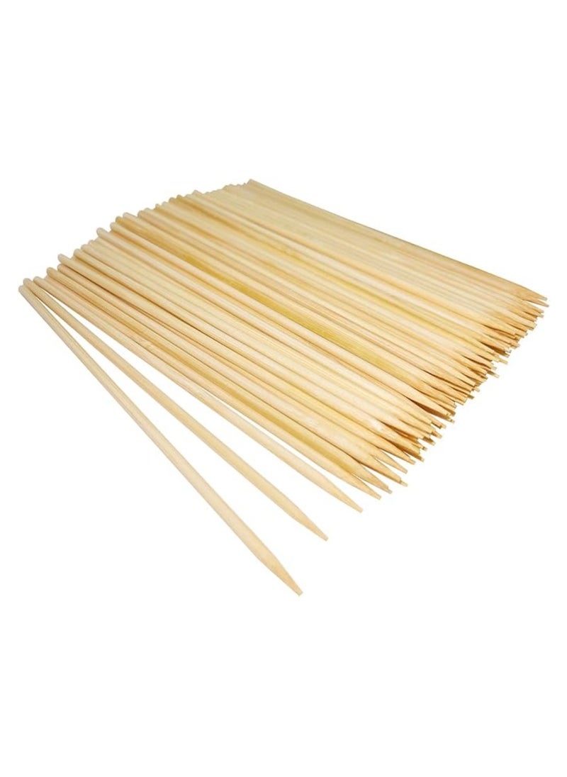 Yuwell 100Pcs Natural Bamboo Skewer Wooden Skewers Sticks Kebab Sticks For Fruit Kabobs Appetizer Chocolate Fountain Cocktail More Food 30CM  - Image 1