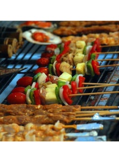 Yuwell 100Pcs Natural Bamboo Skewer Wooden Skewers Sticks Kebab Sticks For Fruit Kabobs Appetizer Chocolate Fountain Cocktail More Food 30CM  - Image 2