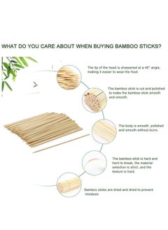 Yuwell 100Pcs Natural Bamboo Skewer Wooden Skewers Sticks Kebab Sticks For Fruit Kabobs Appetizer Chocolate Fountain Cocktail More Food 30CM  - Image 4
