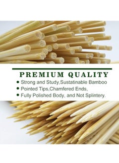 Yuwell 100Pcs Natural Bamboo Skewer Wooden Skewers Sticks Kebab Sticks For Fruit Kabobs Appetizer Chocolate Fountain Cocktail More Food 30CM  - Image 3