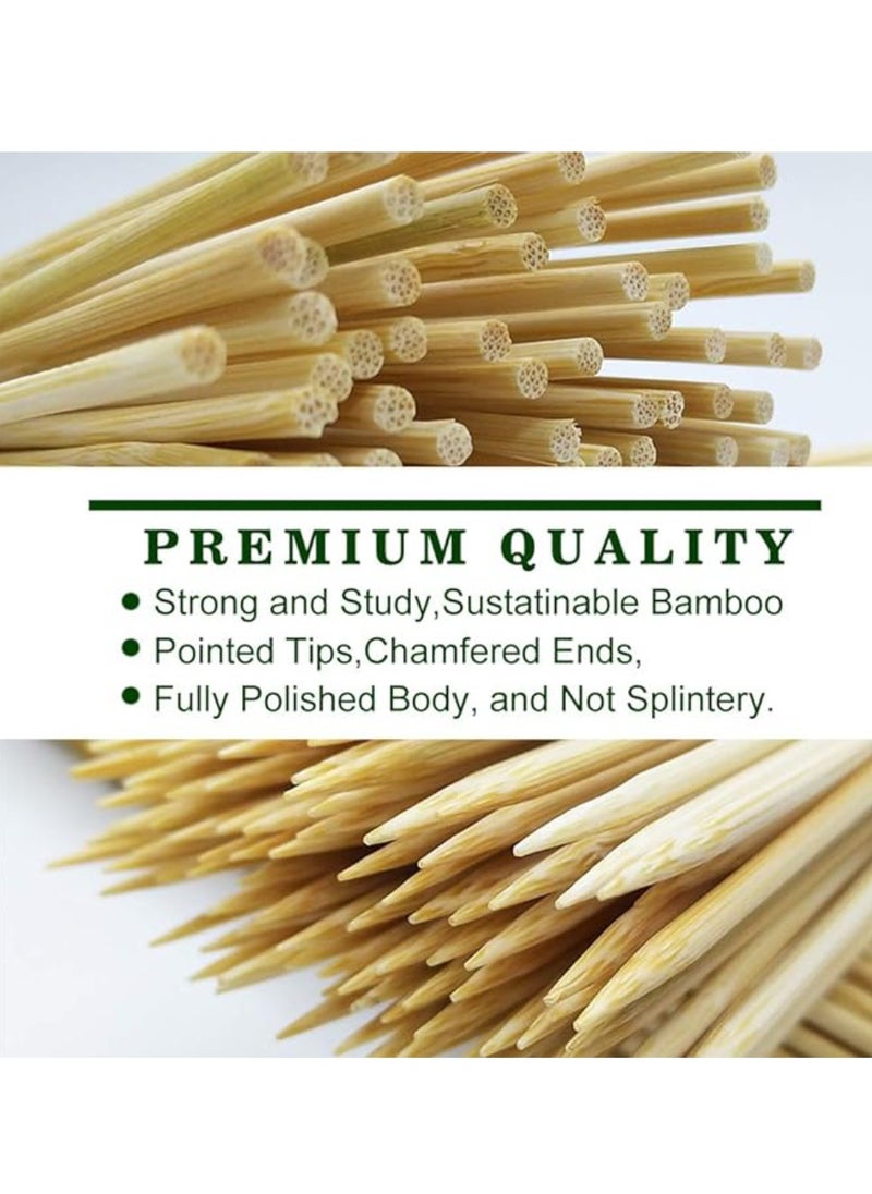 Yuwell 100Pcs Natural Bamboo Skewer Wooden Skewers Sticks Kebab Sticks For Fruit Kabobs Appetizer Chocolate Fountain Cocktail More Food 30CM  - Image 3