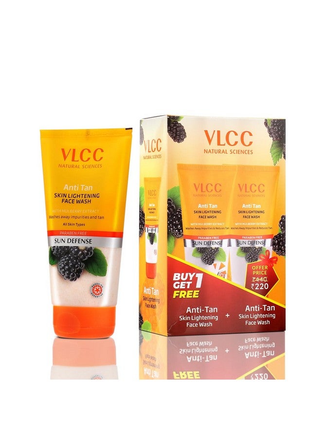 VLCC Anti Tan Skin Lightening Face Wash-150Ml X 2 (300Ml)| With Mulberry & Orange Peel Extract | Anti Tan and Brightening Sun Screen with Broad Spectrum Protection| Removes tan, spots and dullness - Image 3