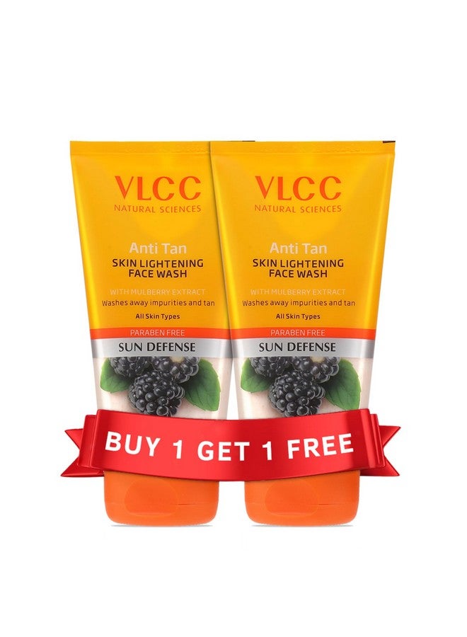 VLCC Anti Tan Skin Lightening Face Wash-150Ml X 2 (300Ml)| With Mulberry & Orange Peel Extract | Anti Tan and Brightening Sun Screen with Broad Spectrum Protection| Removes tan, spots and dullness - Image 1