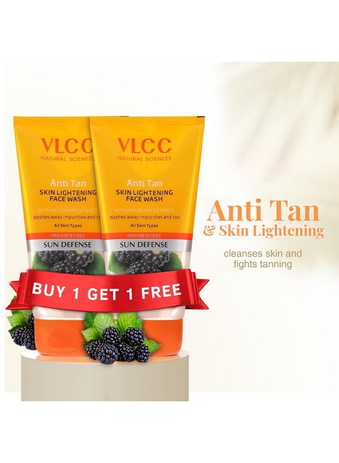 VLCC Anti Tan Skin Lightening Face Wash-150Ml X 2 (300Ml)| With Mulberry & Orange Peel Extract | Anti Tan and Brightening Sun Screen with Broad Spectrum Protection| Removes tan, spots and dullness - Image 2