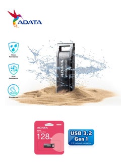 ADATA UR340 128GB USB 3.2 Flash Drive Lightweight Waterproof | Silver Metal | Fast Data Transfer  - Image 3