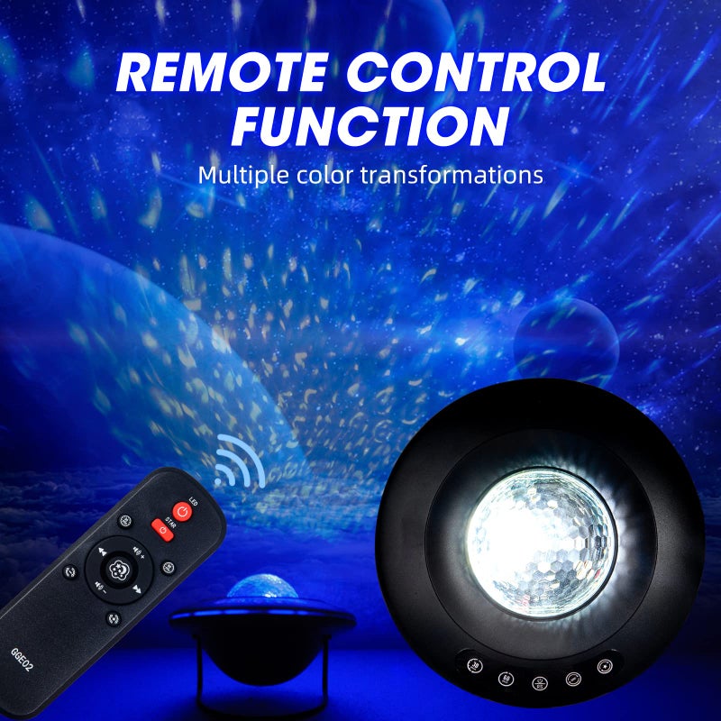 LooEooDoo Star Projector, Galaxy Starry Projection Lamp, Bluetooth Speaker Aurora Lighting with Timer and Remote Control, LED Sky Night Light for Kids Bedroom, Gaming Decor, Home Theater, Ceiling - Image 4