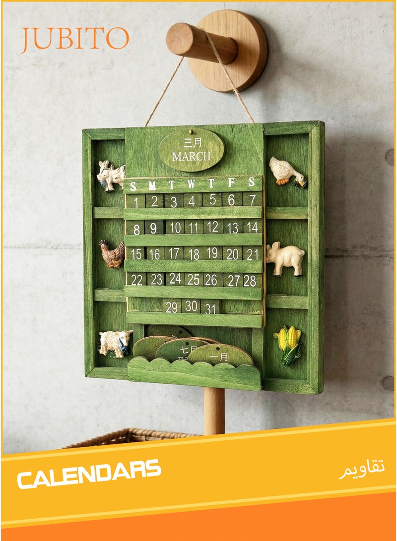 JUBITO home decor, decoration items, ornaments, Calendars, decorative wall calendars, small hanging calendars for restaurants, shops, and rooms, natural-style small wall-mounted calendars - Image 1