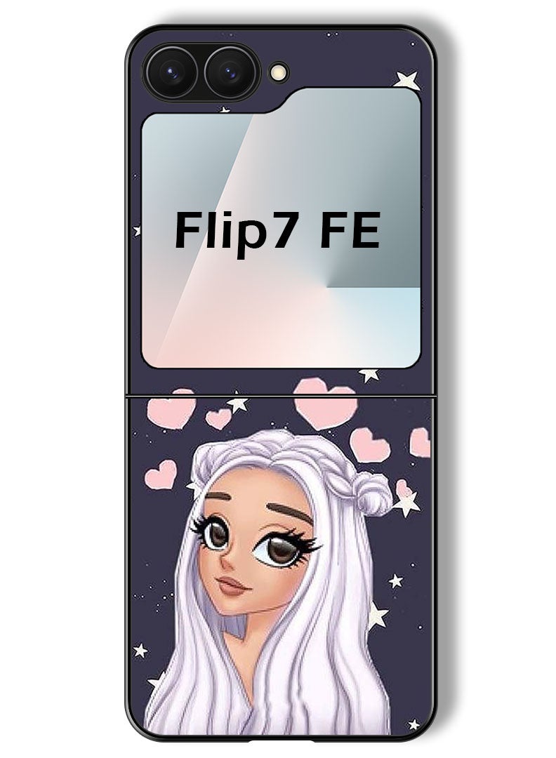 Theodor Case Compatible with Samsung Galaxy Z Flip 7 FE 6.7 Inch Protection Shockproof Bumper Cover Love Star Background - Image 1