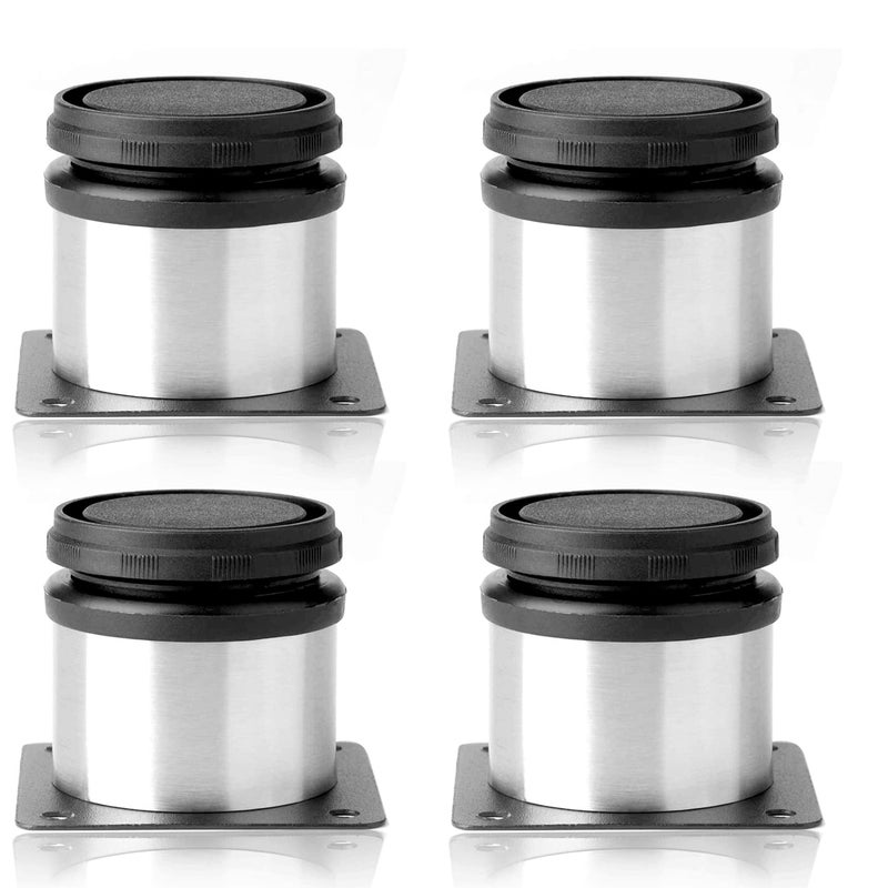 JIAKAI Pack of 4 Furniture Cabinet Adjustable Stainless Steel Round Kitchen Feetï¼ŒFurniture Leg for DIY Furniture, Sofa Table Cabinets Shelves 50 x 50mm - Image 1