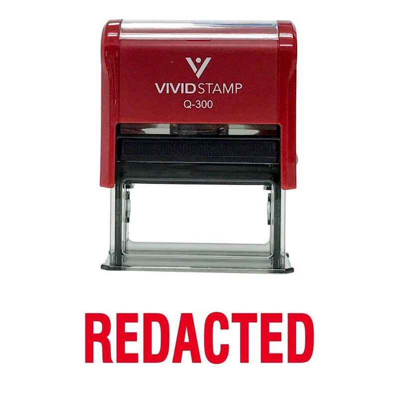 Vivid Stamp Redacted Self Inking Rubber Stamp (Red Ink) - Large - Image 4