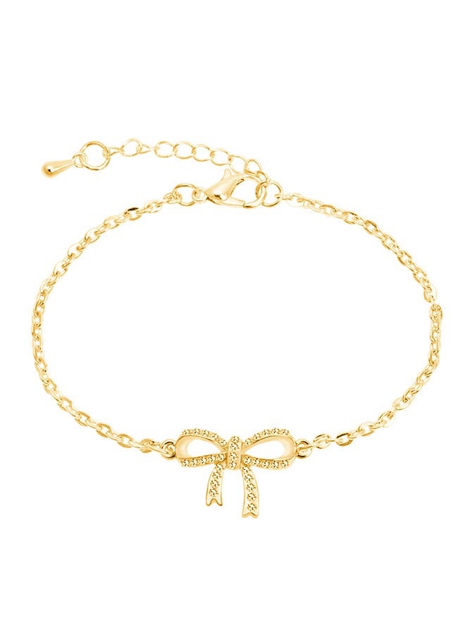 Bow Bracelet Women's Jewelry Versatile Bracelet Small Fresh Diamond Bracelet Suitable for Girls Gold