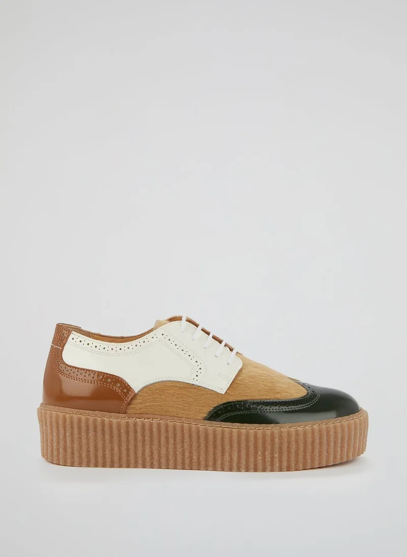 MM6 Colour Block Pony Hair Brogues
