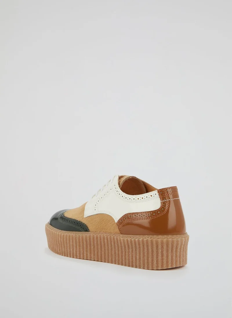 MM6 Colour Block Pony Hair Brogues