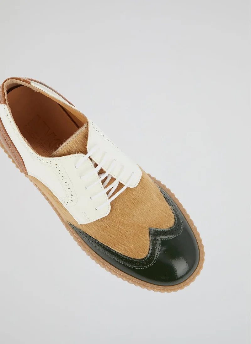 MM6 Colour Block Pony Hair Brogues