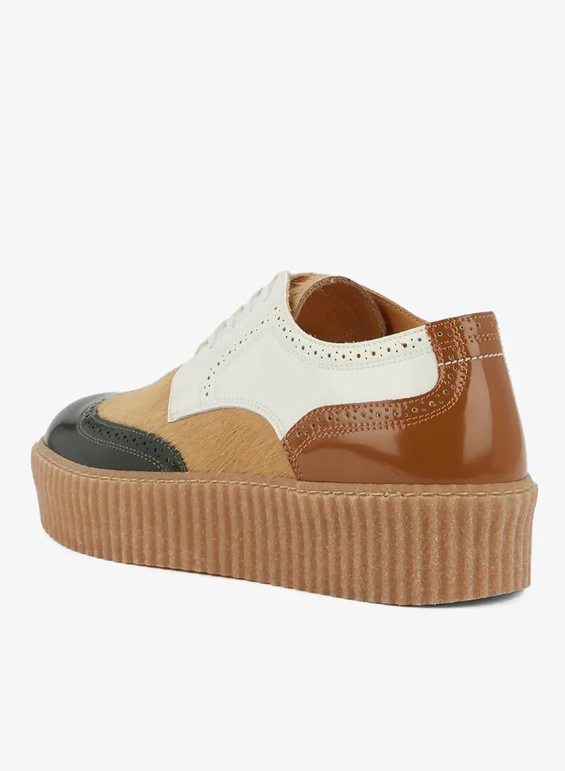 MM6 Colour Block Pony Hair Brogues
