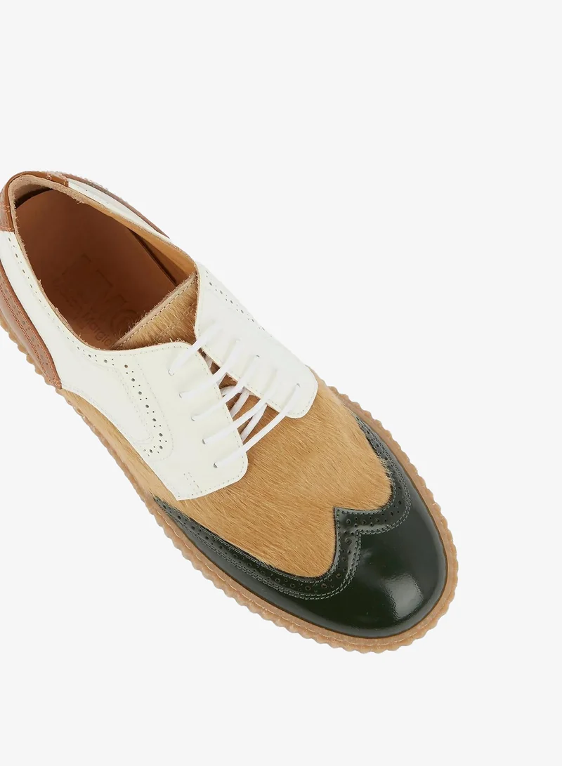 Mm6  Colour Block Pony Hair Brogues for Women | Best Price UAE