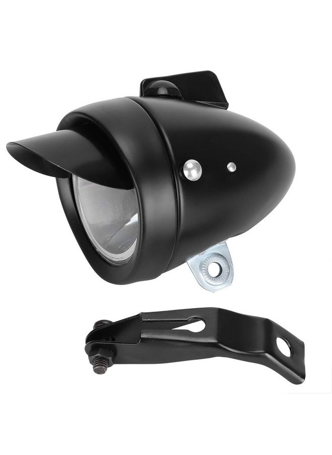 Garosa Vintage Bicycle Headlight Retro Bike Led Light Night Riding With Metal Brim Retro Safety Front Head Lamp Cycling Accessories For Outdoor(Black)  - Image 1