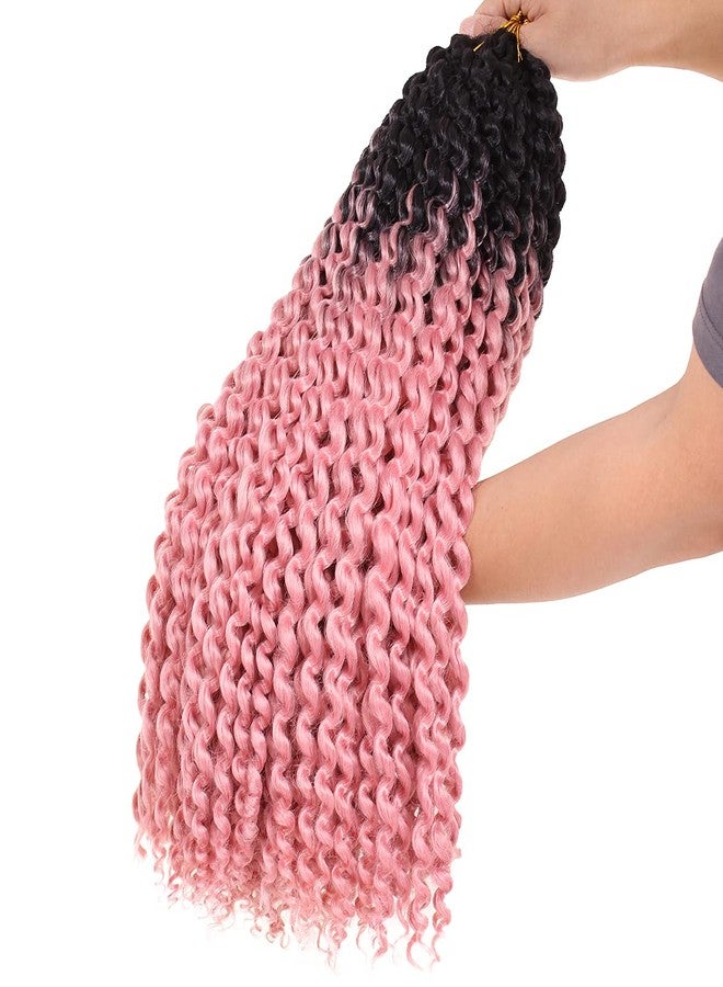 Leeven 18 Inch Water Wave Crochet Hair 2 Packs Curly Passion Twist Hair Ombre Pink Synthetic Bohemian Braiding Hair for Boho Locs Butterfly locs Crochet Braids Hair Extensions 22# - Image 2