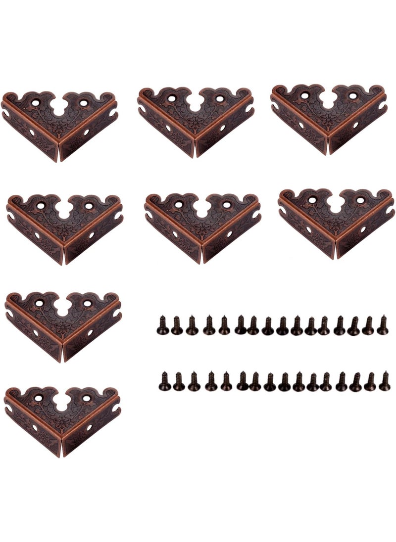 Dophee dophee 8Pcs Decorative Corner Protectors Retro Style Edge Safety Guards Covers for Picture Frame Album Jewelry Box Gift Box Wooden Case Chest Tables Cabinet Furniture 134x134Red Copper  - Image 1
