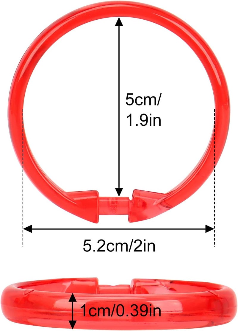 Qulable Shower Curtain Rings-12 Pack- Plastic Shower Curtain Hooks O-Shaped Rings Hook Glide Easily on Bathroom Shower Rod(Red) - Image 2