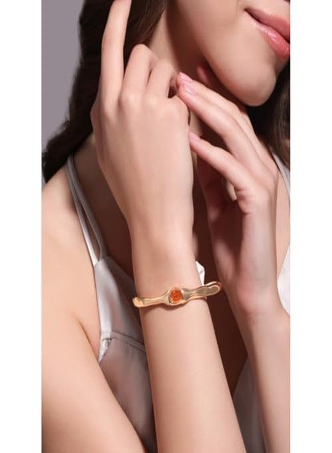 Rubans Voguish Women 18K Gold-Plated Cuff Bracelet - Image 3
