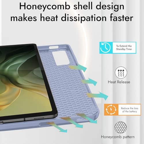 Robustrion Case Cover for Moto Pad 60 Neo Cover 11" with [Pencil Holder], Trifold Flip Cover Case for Moto Pad 60 Neo Cover 11" - Lavender - Image 4