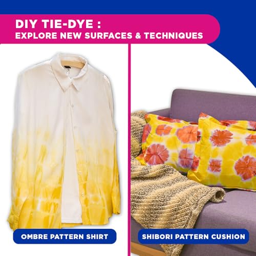 Fevicryl Tie & Dye Neon Kit | Complete DIY Fabric Colour Kit with 2 x 15 ml Neon Acrylic Colors, 21 x 21 Inches Fabric, Squeezer & More | Ideal for Gifting, Beginners & Art Enthusiasts - Image 4