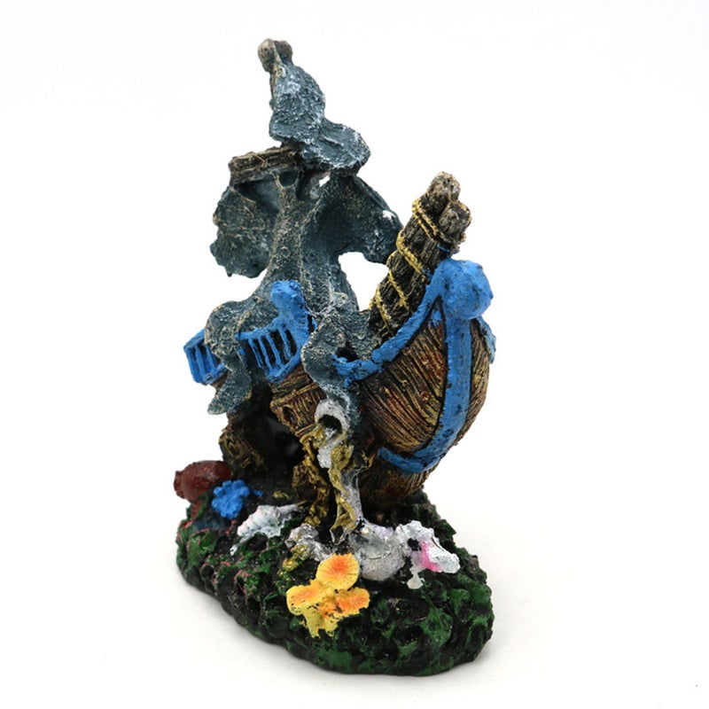 1Pc Aquarium Shipwreck Decor Fish Decoration Hideout House Ornament - Image 5
