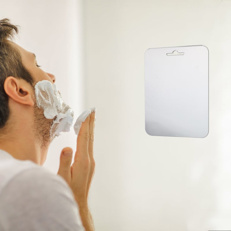 1 Set Non-breakable Fog-proof Mirror Travel Bathroom Shaving Fog-proof Mirror - Image 3